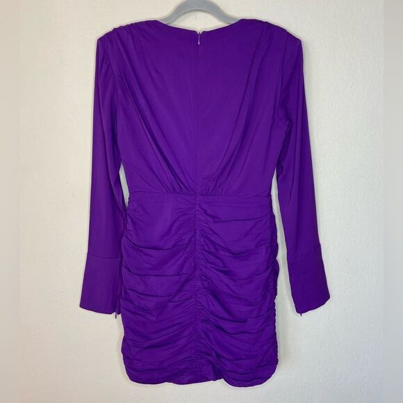 NWT Ronny Kobo Mariana Mini Purple Dress Draped Size M - Picture 10 of 13